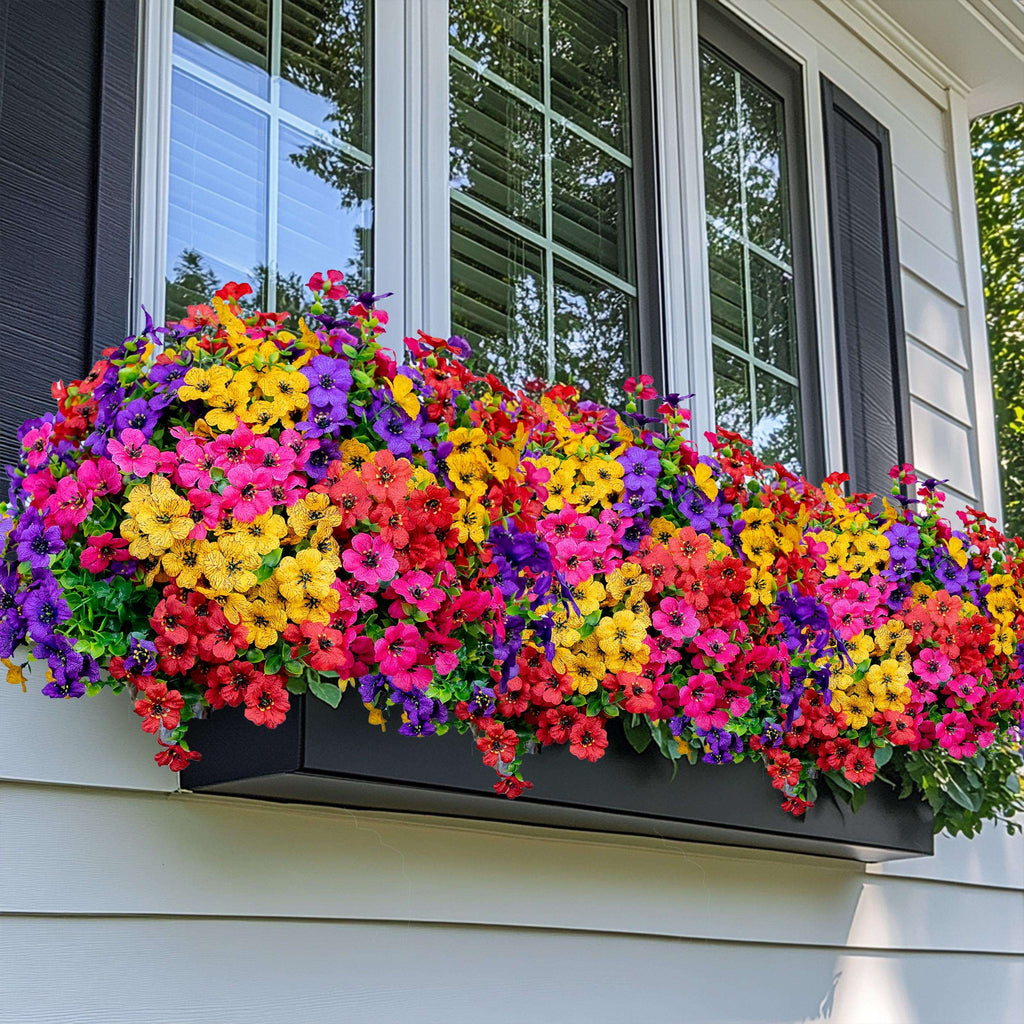 UV Resistant Artificial Flowers - Colorful Outdoor Faux Greenery