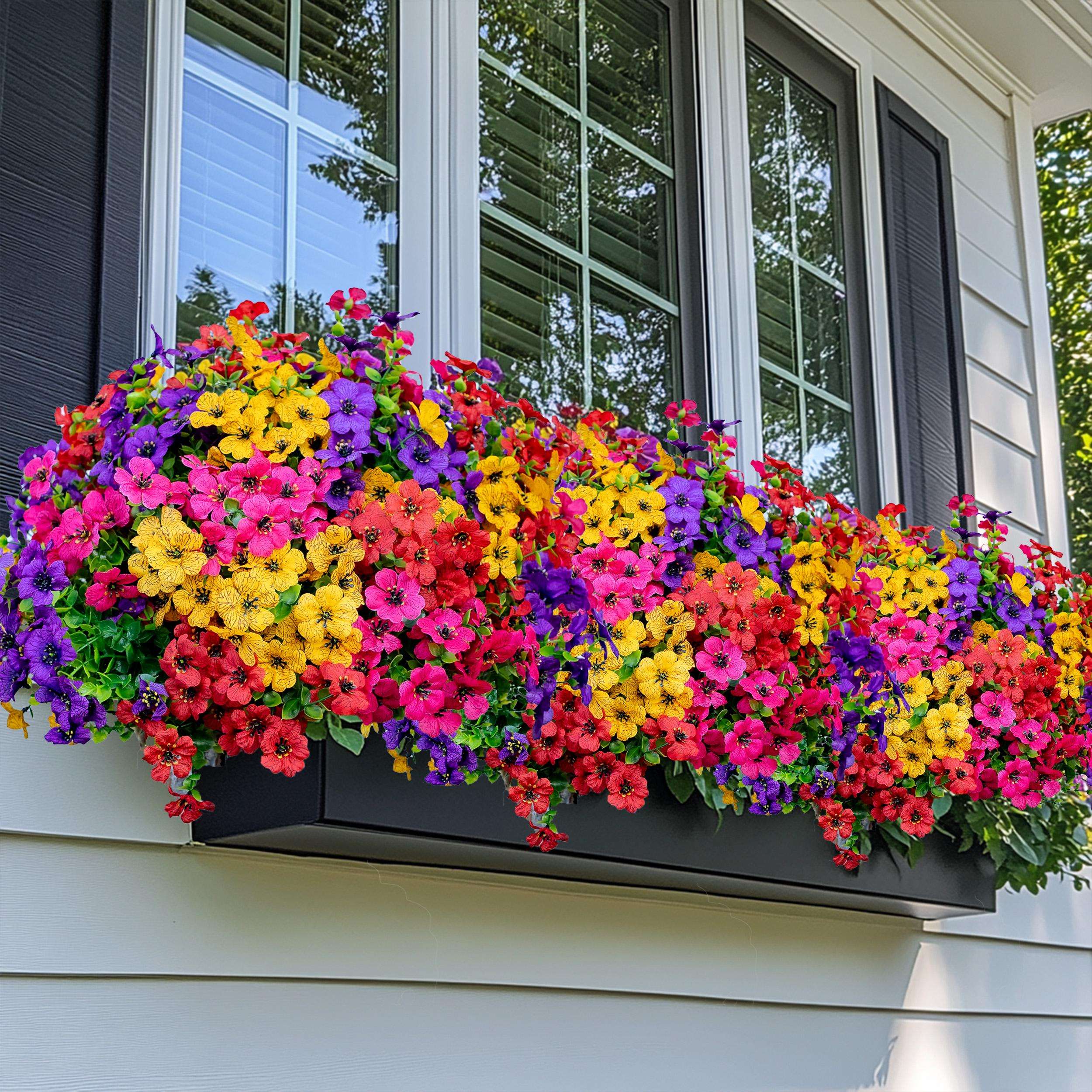 UV Resistant Artificial Flowers - Colorful Outdoor Faux Greenery