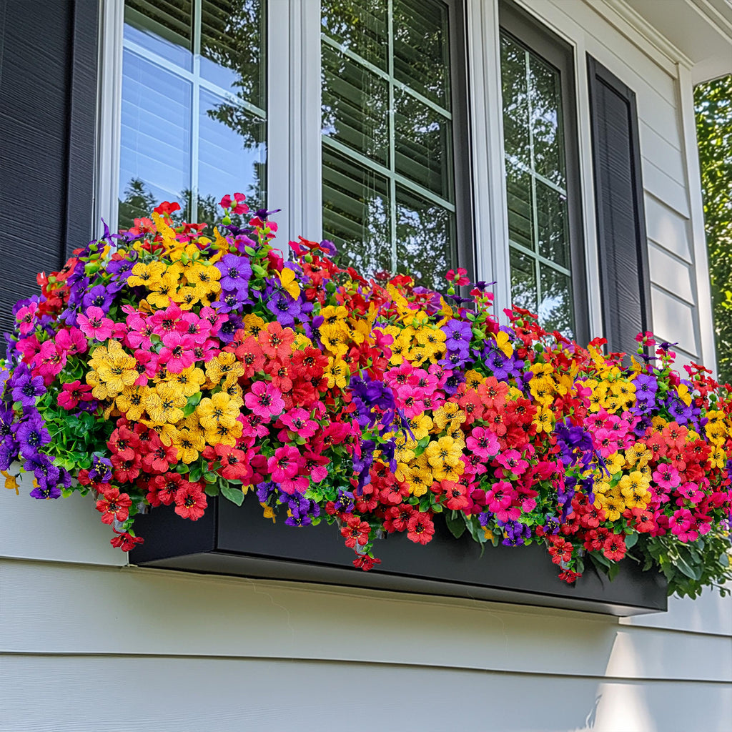UV Resistant Artificial Flowers - Colorful Outdoor Faux Greenery