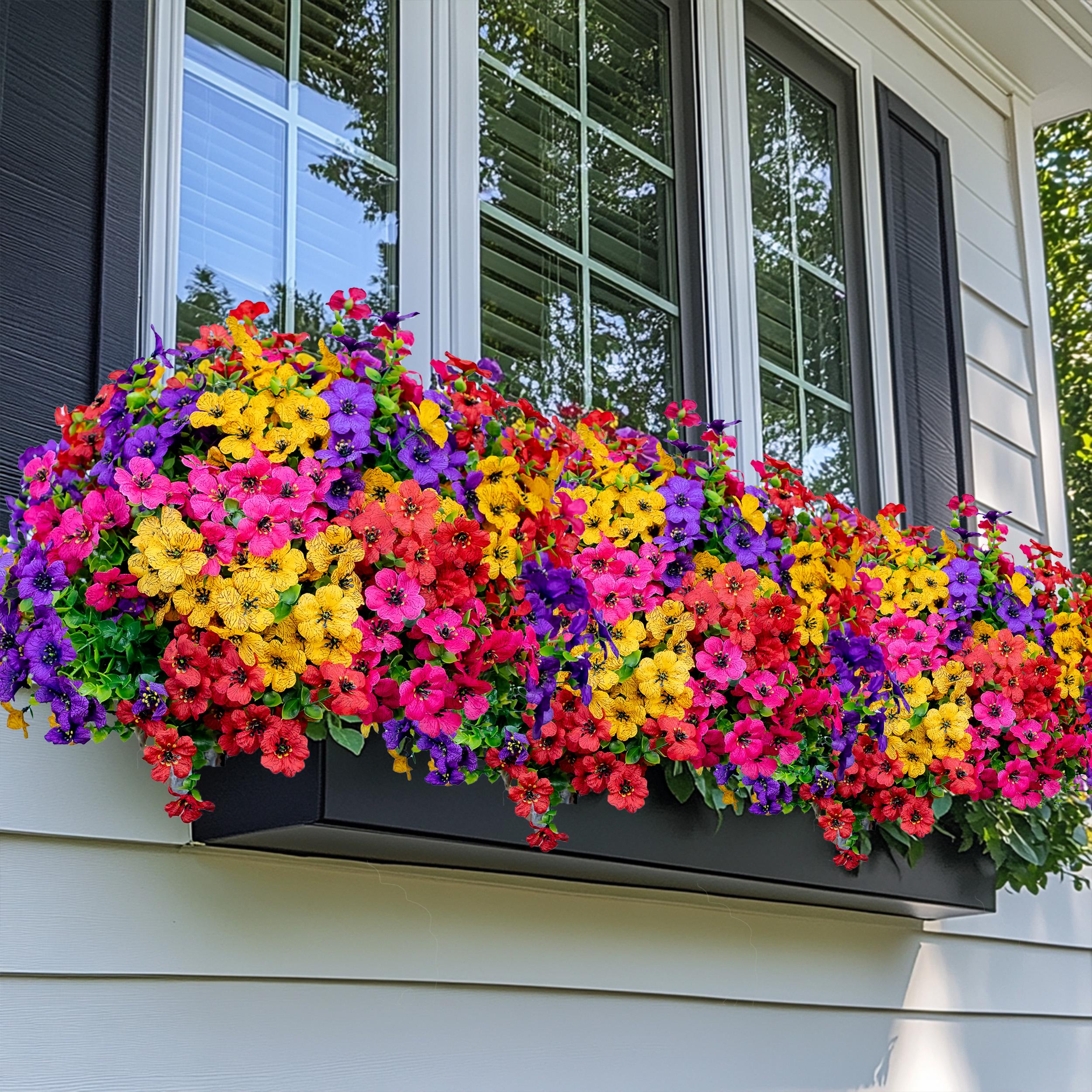 UV Resistant Artificial Flowers - Colorful Outdoor Faux Greenery