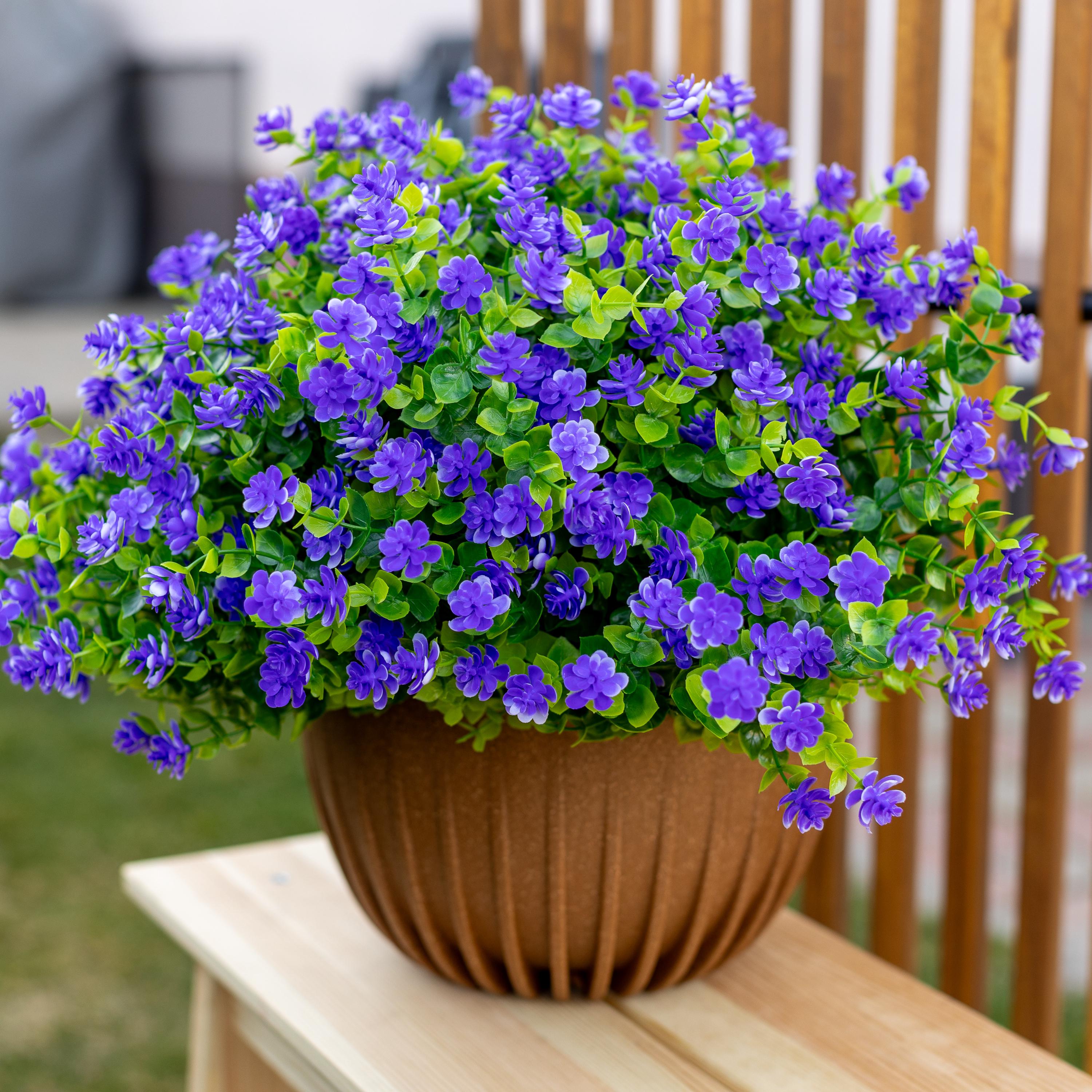 UV Resistant Purple Artificial Flowers: Outdoor Faux Greenery