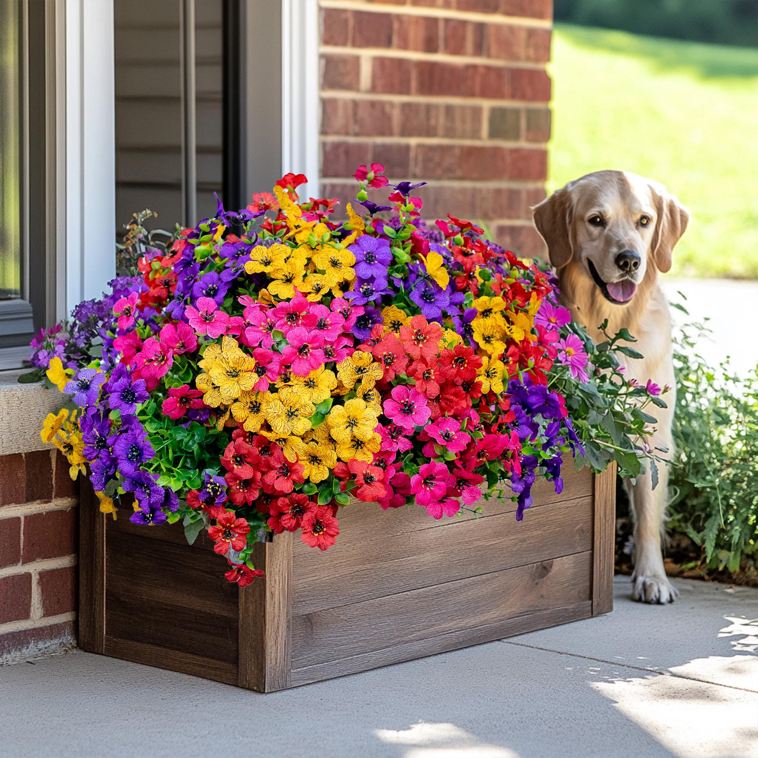 UV Resistant Artificial Flowers - Colorful Outdoor Faux Greenery
