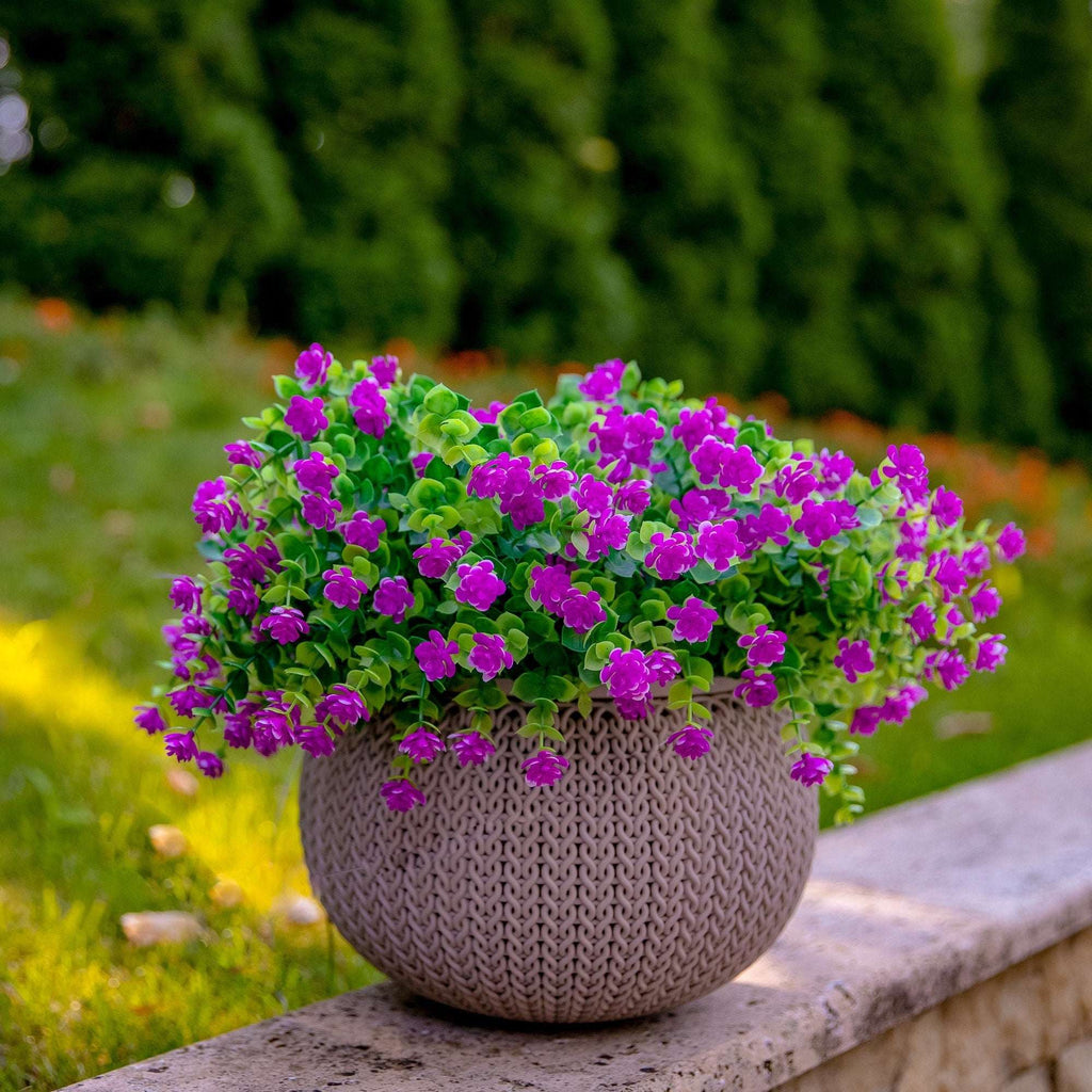 UV Resistant Magenta Artificial Flowers: Outdoor Greenery Shrubs