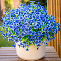 UV Resistant Blue Artificial Flowers: Outdoor Faux Shrubs