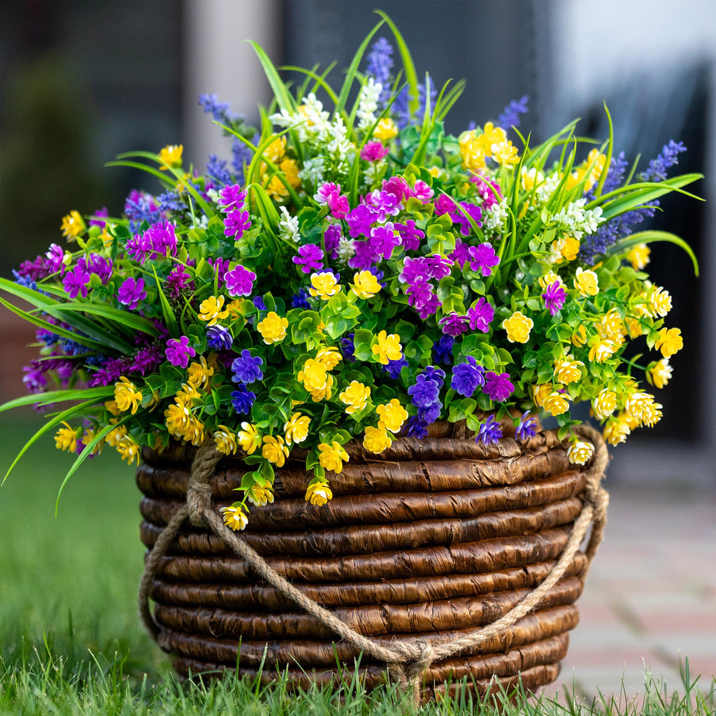 UV Resistant Artificial Boxwood: Outdoor Fake Plants, Multicolor Greenery