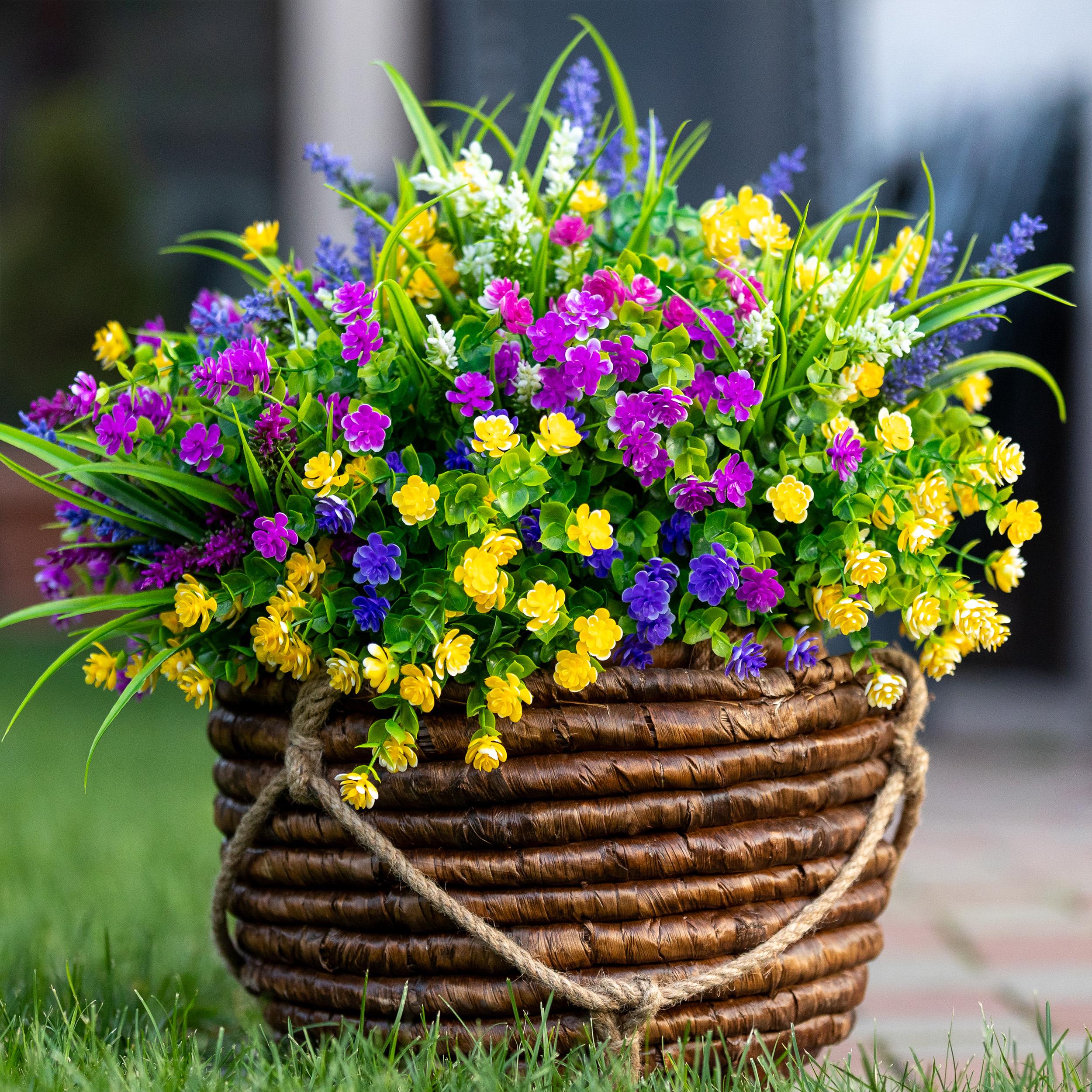 UV Resistant Artificial Boxwood: Outdoor Fake Plants, Multicolor Greenery