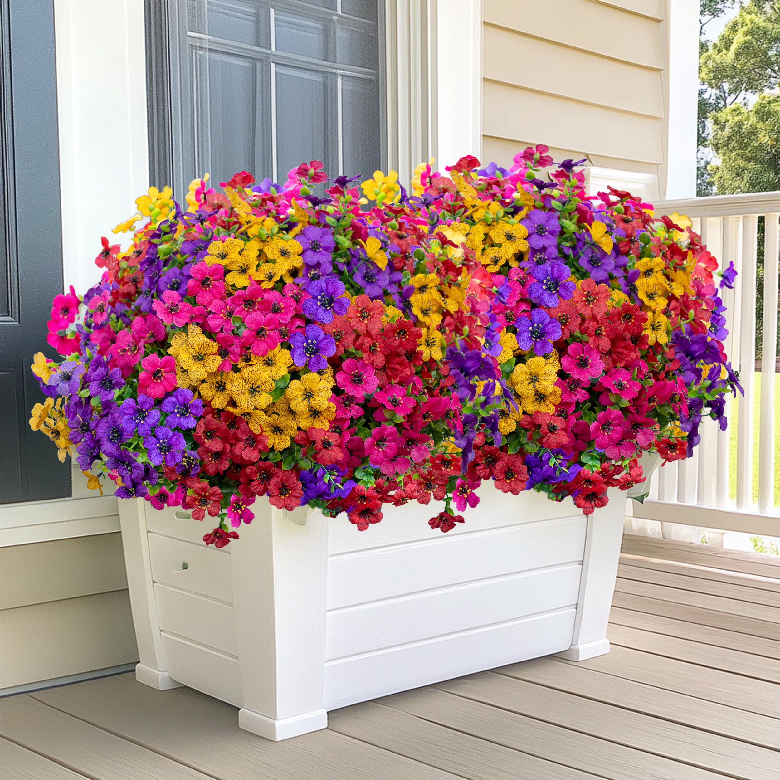 UV Resistant Artificial Flowers - Colorful Outdoor Faux Greenery