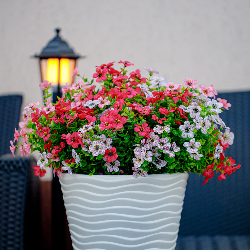 UV Resistant Artificial Flowers: Outdoor Home Decor, No Fade Greenery