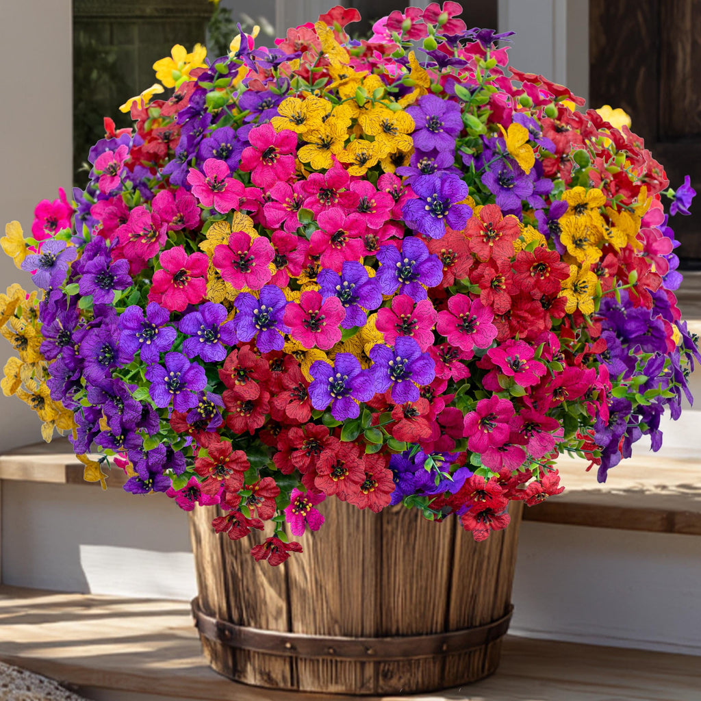 UV Resistant Artificial Flowers - Colorful Outdoor Faux Greenery