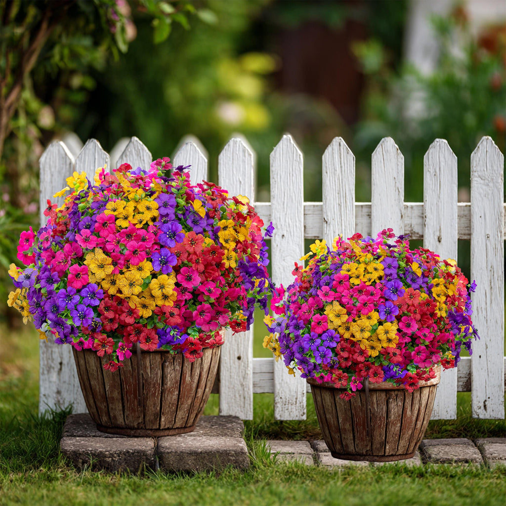 UV Resistant Artificial Flowers - Colorful Outdoor Faux Greenery