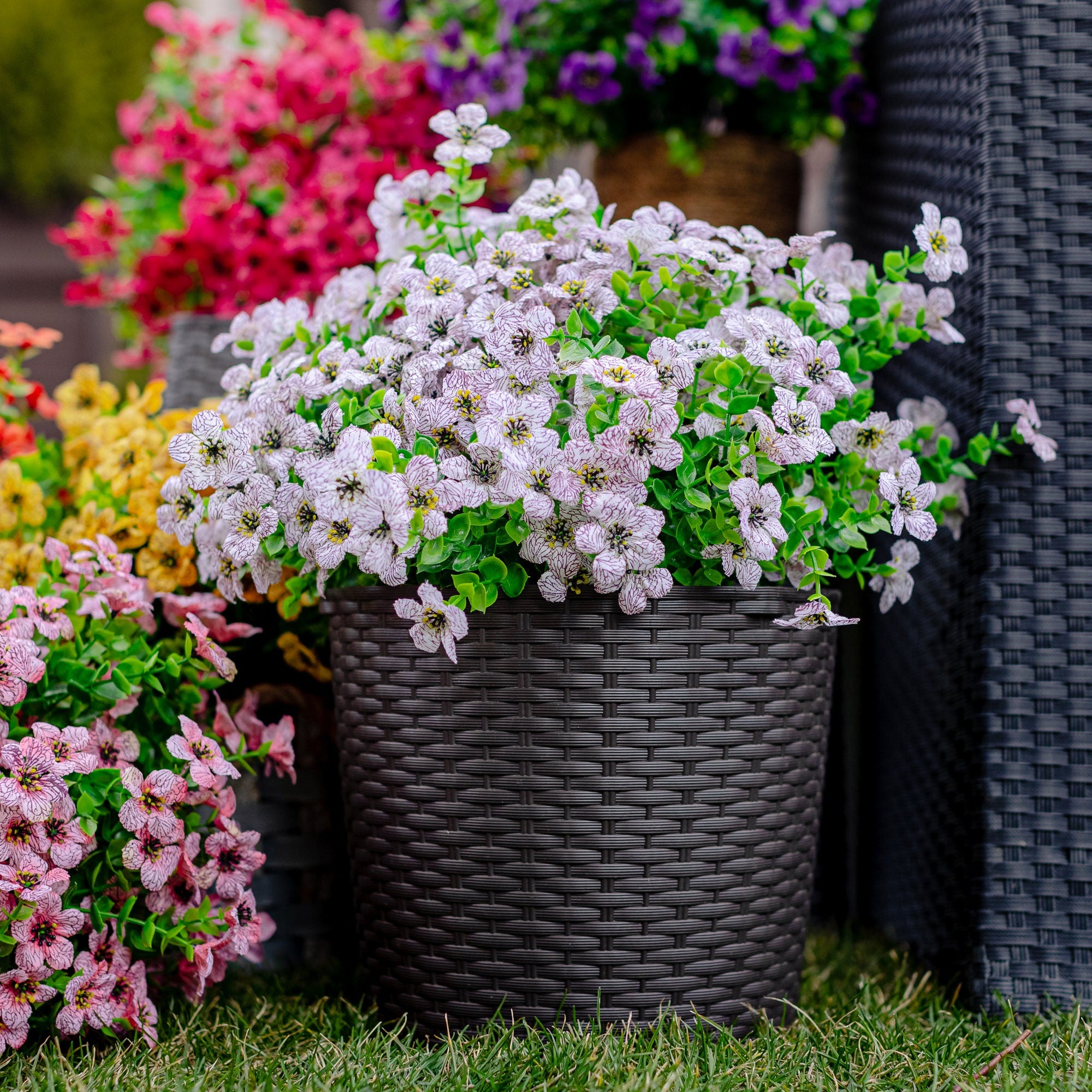 UV Resistant Artificial Flowers: Outdoor Home Decor, No Fade Greenery