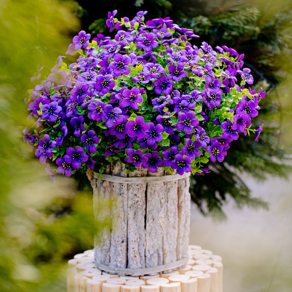 UV Resistant Purple Artificial Flowers: Outdoor Wedding Decor