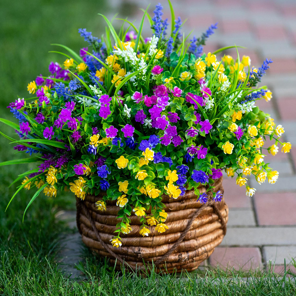 UV Resistant Artificial Boxwood: Outdoor Fake Plants, Multicolor Greenery